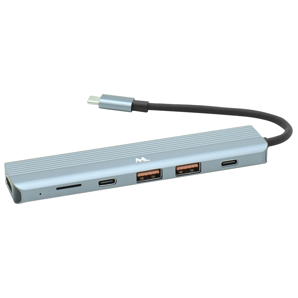 Hub USB-C 3.0 Mtek DS-61TC 6 Portas / HDMI / 2 USB / MSD / 2 USB-C - Cinza