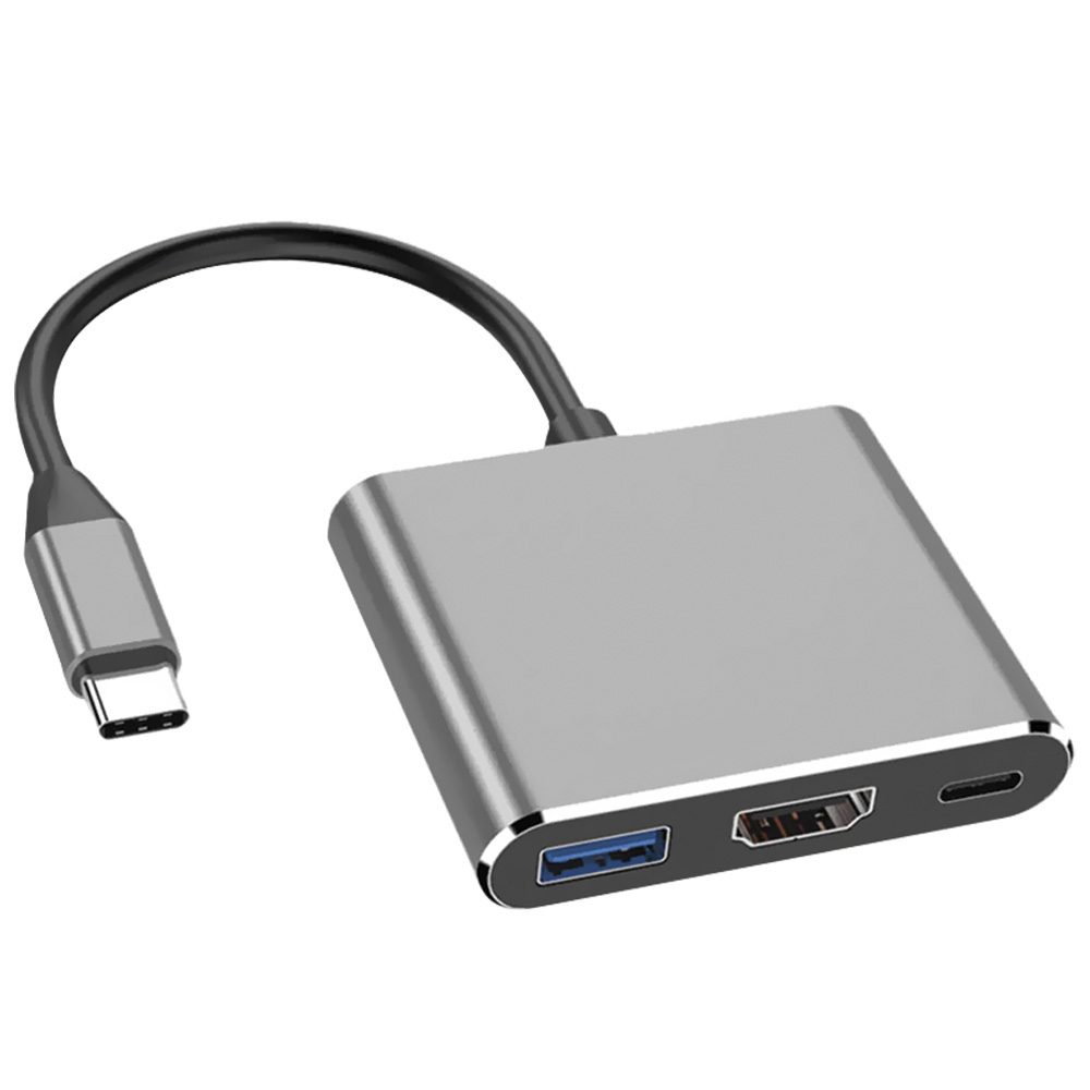 Hub USB-C 3.1 ARGOM ARG-UB-0181 3 Portas / HDMI / USB 3.0 / USB-C Fêmea - Cinza