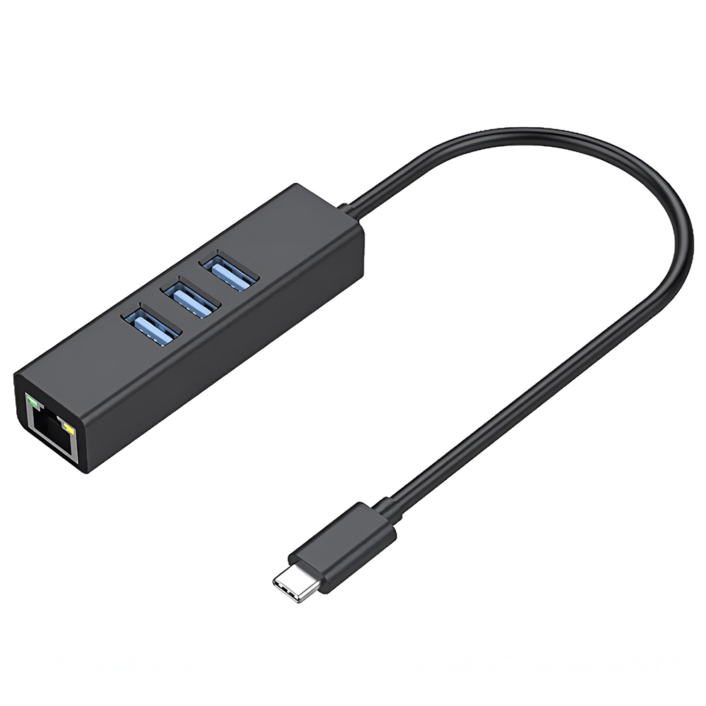 Hub USB-C 3.1 Satellite A-HUBC50 4 Portas / 3 USB 3.0 / RJ-45 1000Mbps - Preto