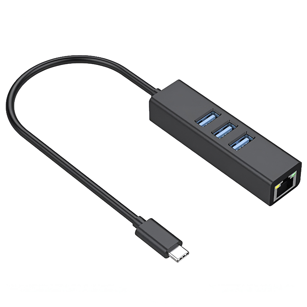 Hub USB-C 3.1 Satellite A-HUBC50 4 Portas / 3 USB 3.0 / RJ-45 1000Mbps - Preto