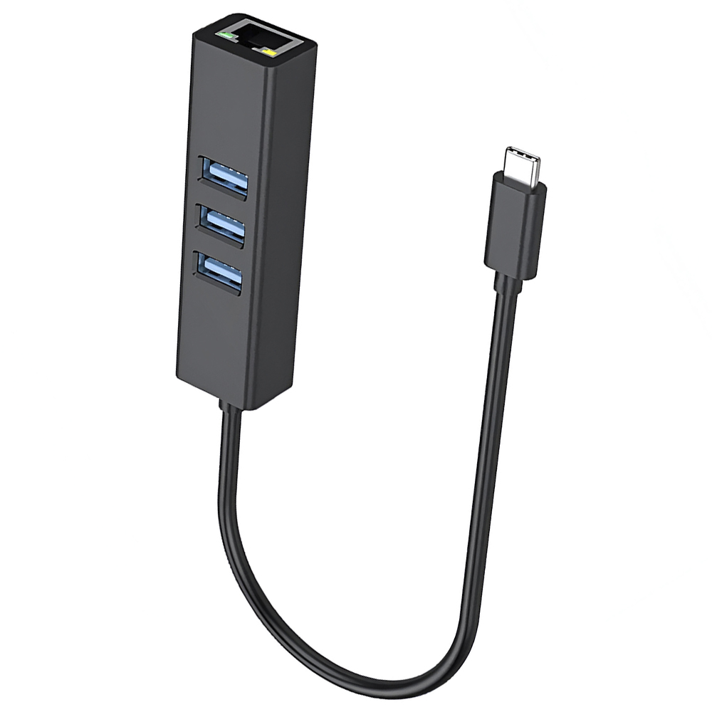 Hub USB-C 3.1 Satellite A-HUBC50 4 Portas / 3 USB 3.0 / RJ-45 1000Mbps - Preto