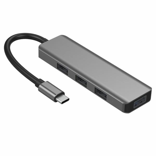Hub USB-C 3.1 Satellite A-HUBC51 5 Portas / 4 USB 3.0 / USB-C Fêmea - Cinza
