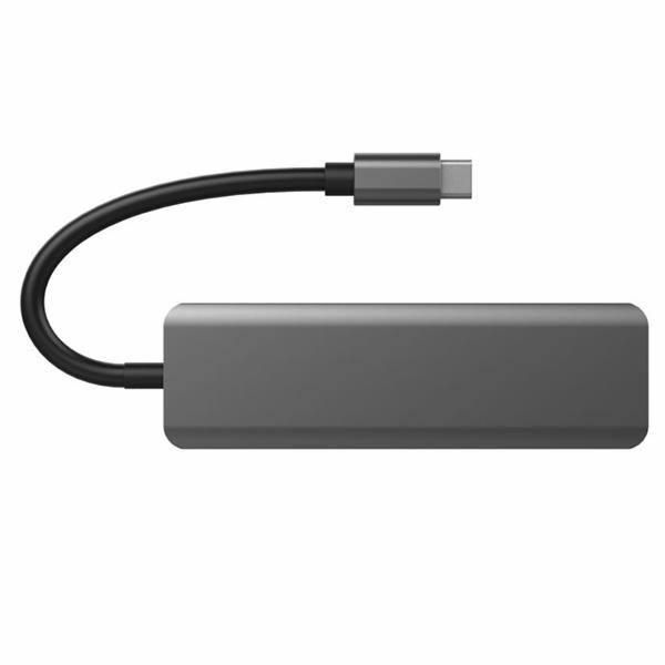 Hub USB-C 3.1 Satellite A-HUBC51 5 Portas / 4 USB 3.0 / USB-C Fêmea - Cinza