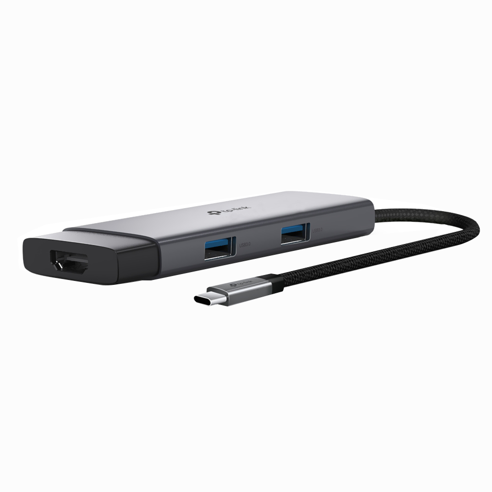 Hub USB-C 3.1 Tp-Link UH5020C 5 Portas / HDMI / 2 USB 3.0 / 2 USB-C Fêmea - Cinza