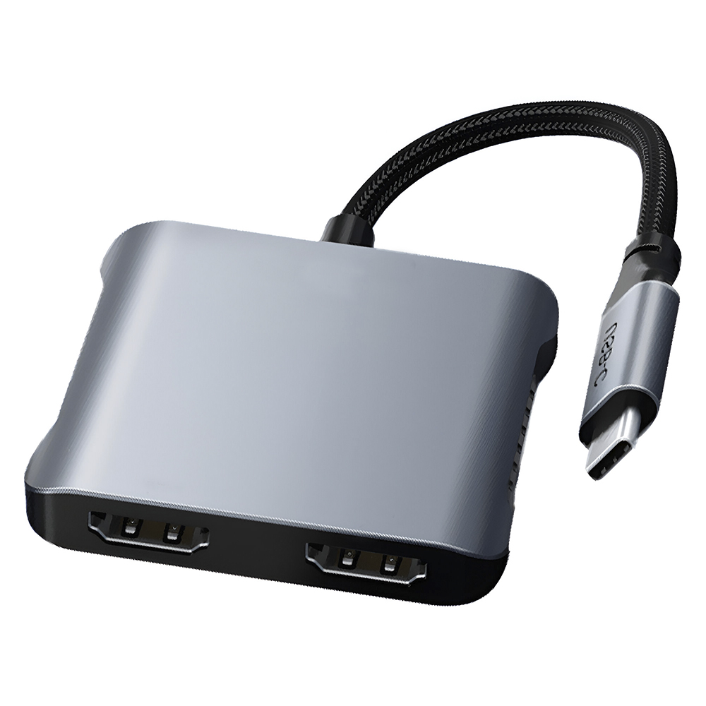 Hub USB-C FTX CT-CM2H8K-AG 115588 4 Portas / 2 HDMI / USB / USB-C Fêmea - Cinza