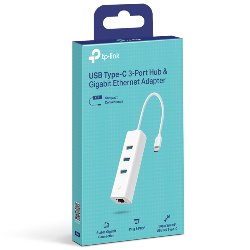 Hub USB-C Tp-Link UE330C Ethernet Gigabit 4 Portas / 3 USB 3.0 / 1 RJ-45