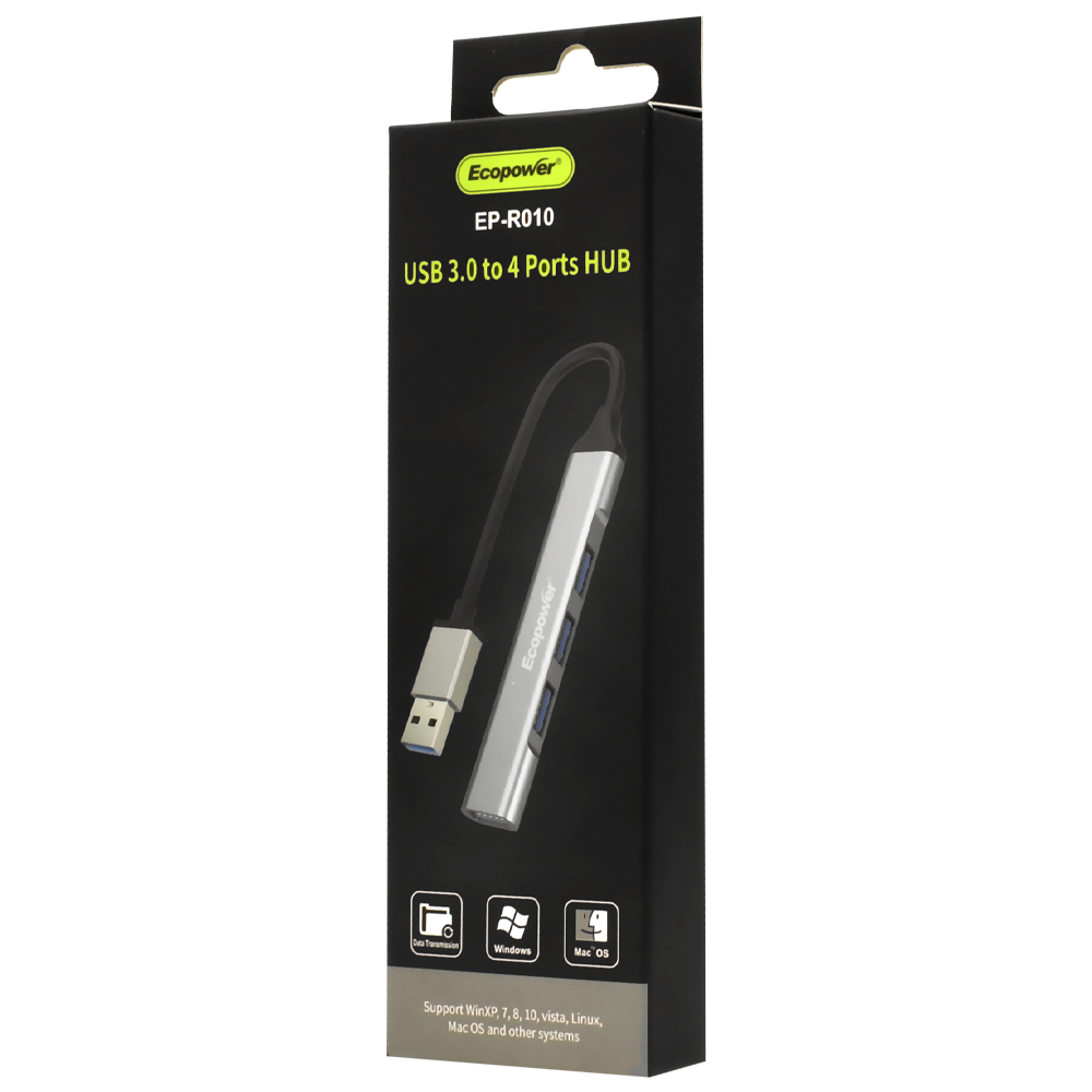 Hub USB EcoPower EP-R010 4 Portas - Cinza