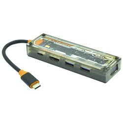 Hub USB Type-C 3.0 4LIFE FL6V 6 Portas / HDMI / 2 USB 3.0 / Type-C Fêmea / VGA / Áudio 3.5MM - Preto