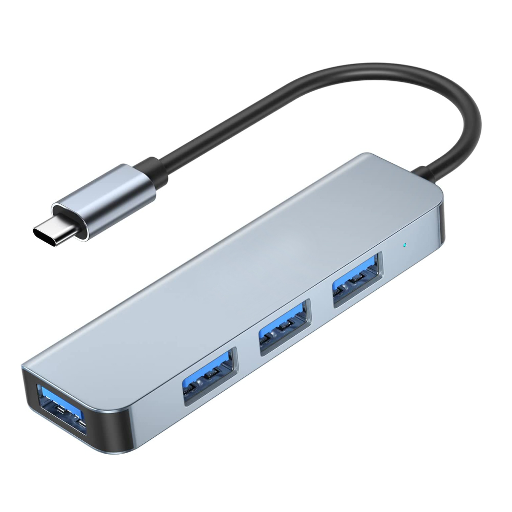 Hub USB Type-C 3.1 FY-735 4 Portas / USB 3.0 - Cinza