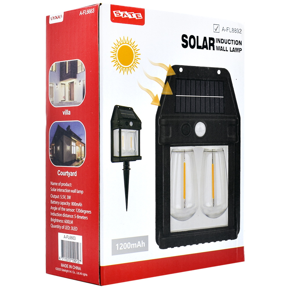 Lâmpada LED Satellite A-FL8892 Solar - Preto