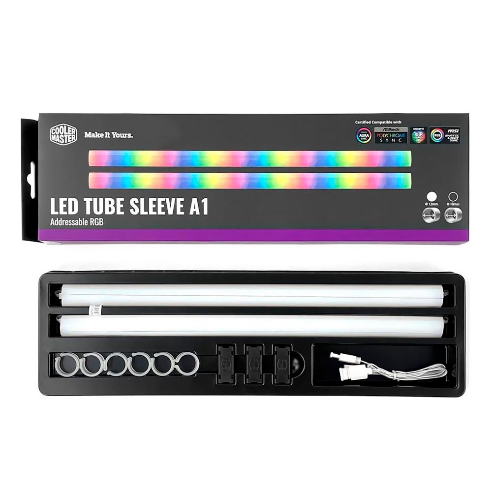 Tubo LED Cooler Master Sleeve A1 RGB - MFX-ATHN-12NNN-R1