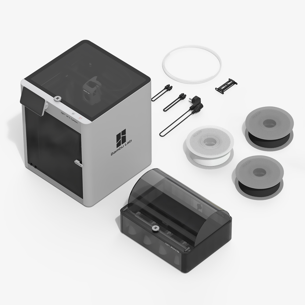 Impressora 3D Bambu Lab PF001-P+SA001 X1-Carbon Combo AMS / Bivolt - Cinza