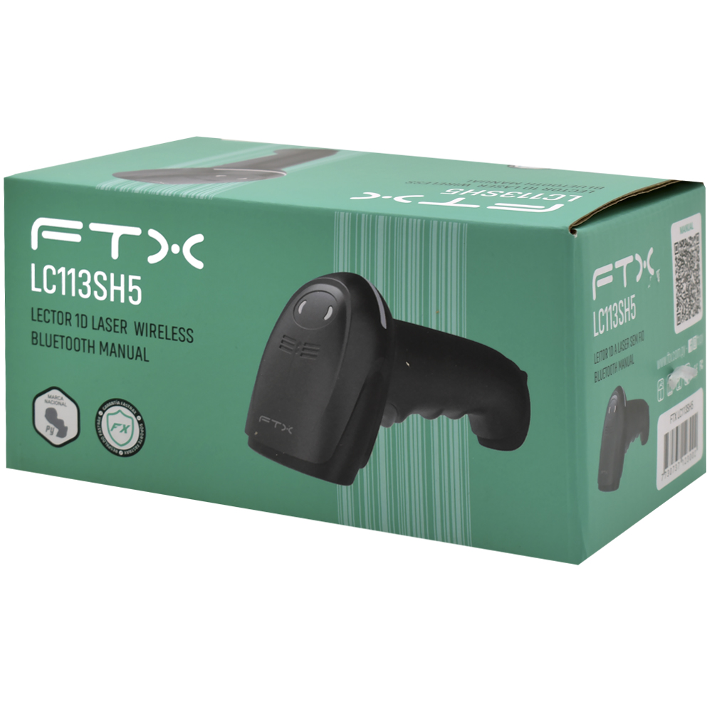 Leitor de Código de Barras FTX LC113SH5 1D / Wireless / USB - Preto