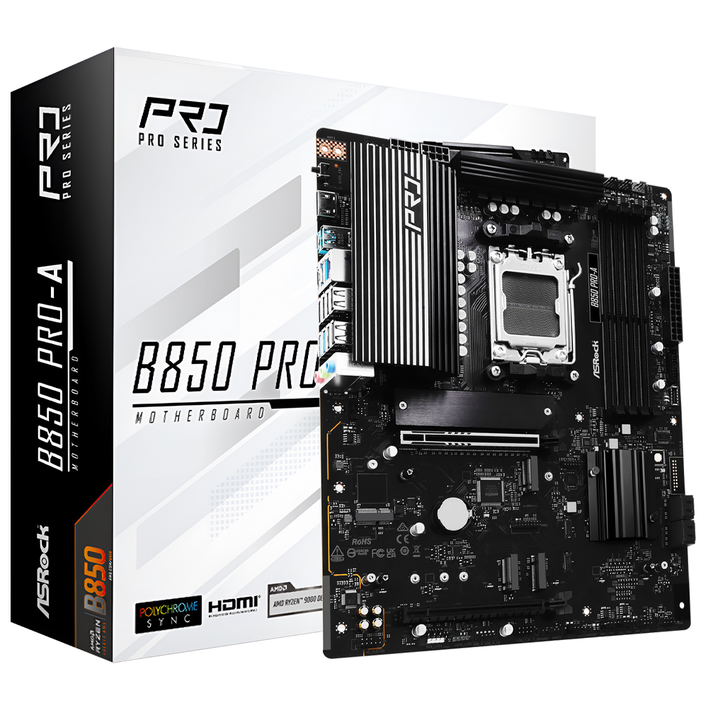 MB AM5 ASROCK B850 PRO-A M.2/DDR5/HDMI/TYPE-C/USB3.2/GLAN/SOM 90-MXBQM0-A0UAYAZ