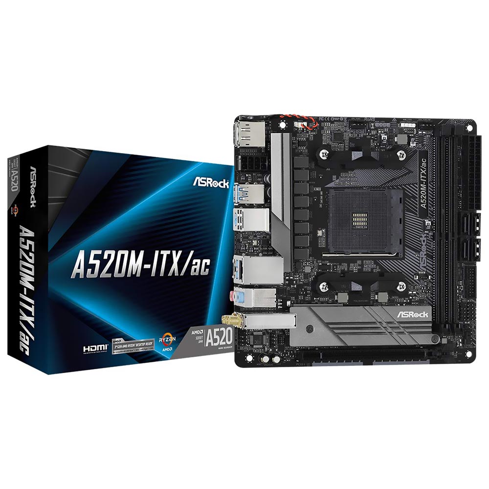 Placa Mãe ASRock A520M-ITX/AC Socket AM4 / DDR4