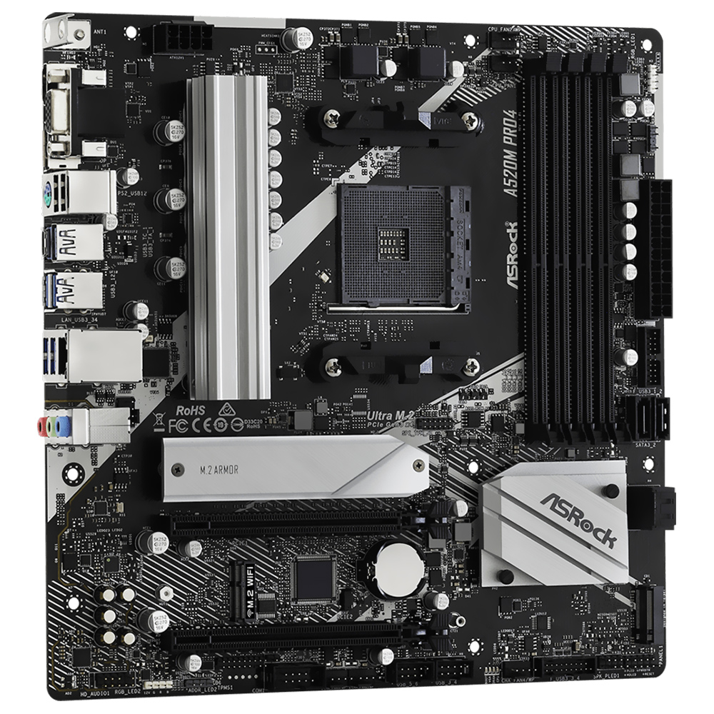 Placa Mãe ASRock A520M Pro4 Socket AM4 / VGA / DDR4