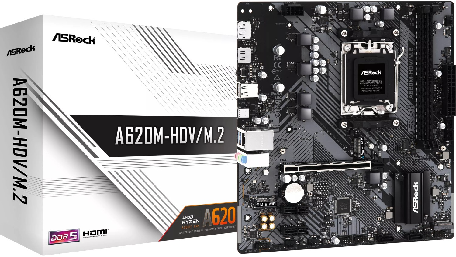 Placa Mãe ASRock A620M-HDV/M.2 Socket AM5 / DDR5