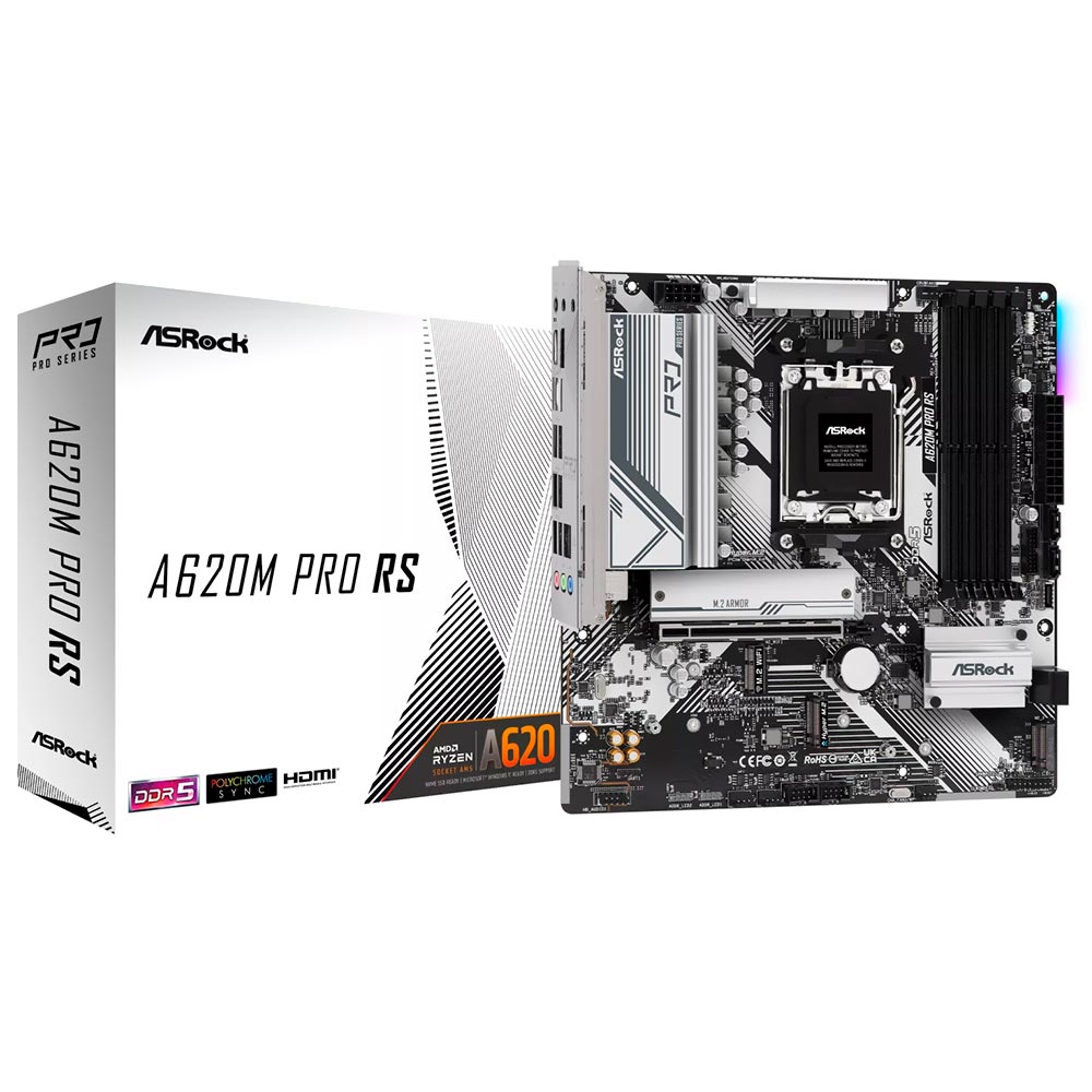 Placa Mãe ASRock A620M Pro RS Socket AM5 / DDR5