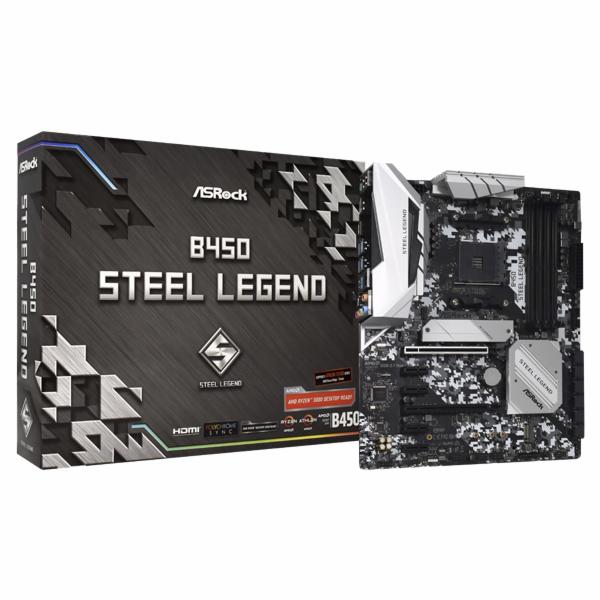 Placa Mãe ASRock B450 Steel Legend Socket AM4 / DDR4