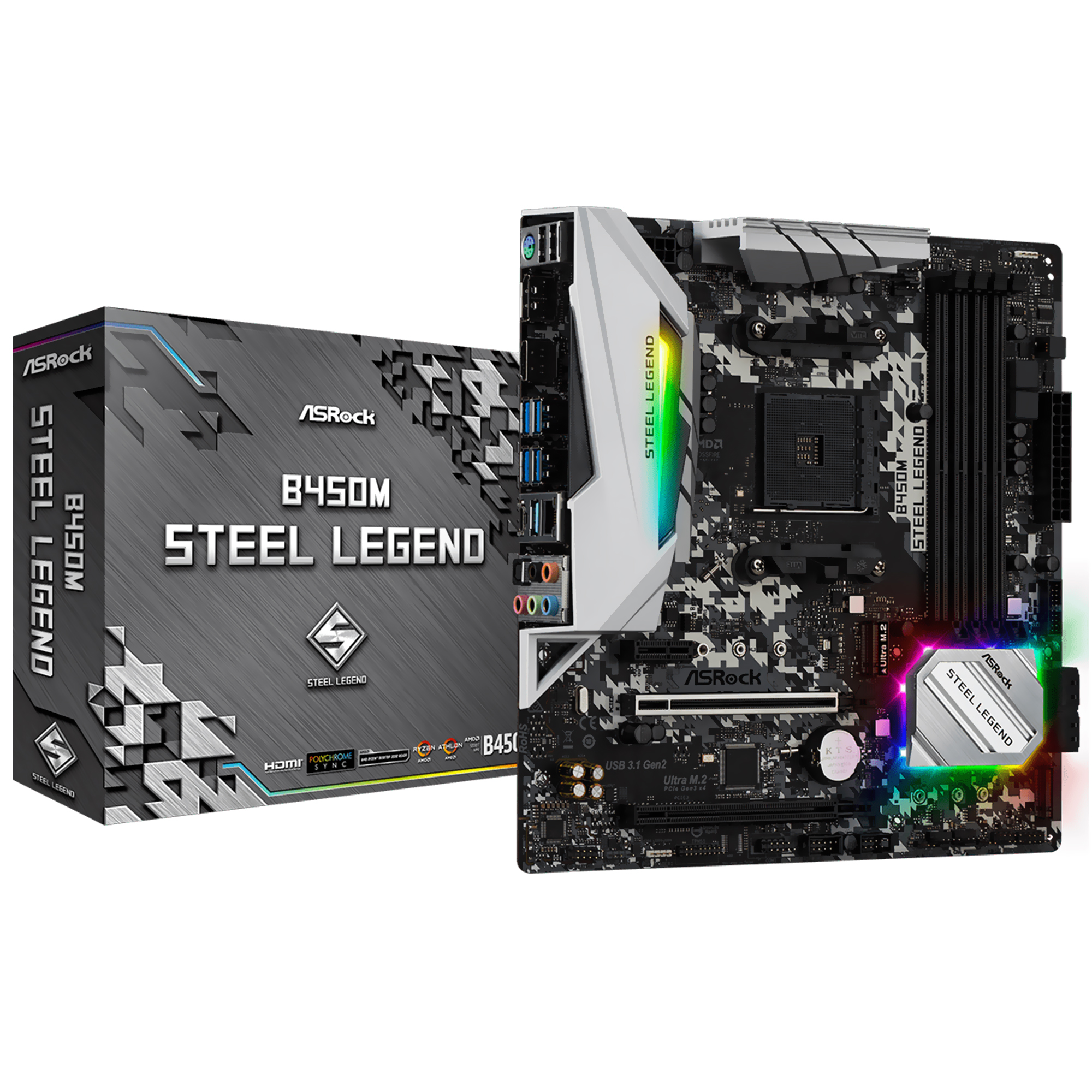Placa Mãe ASRock B450 Steel Legend Socket AM4 / DDR4