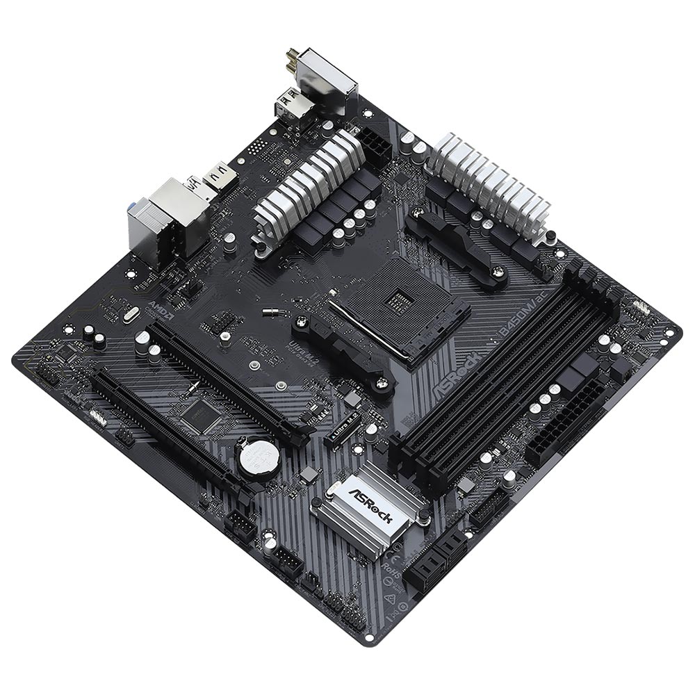 Placa Mãe ASRock B450M/AC R2.0 Socket AM4 / DDR4