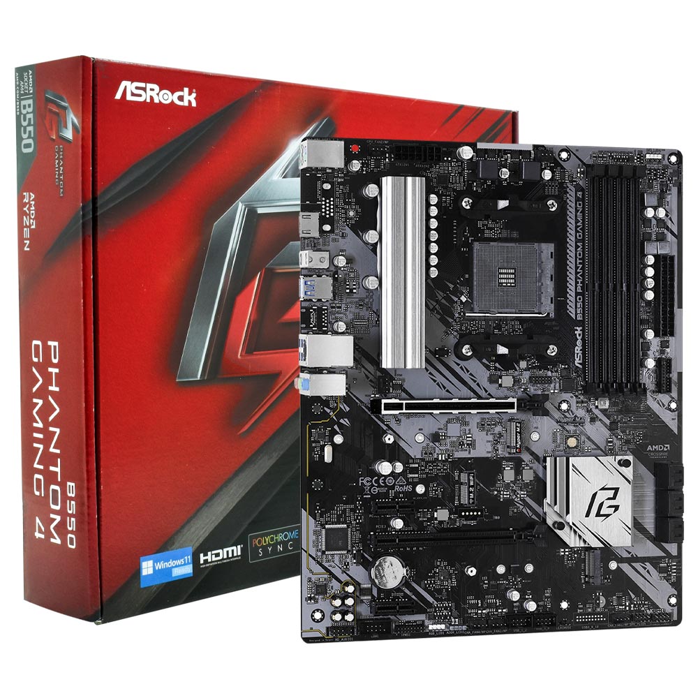 Placa Mãe ASRock B550 Phantom Gaming 4 Socket AM4 / DDR4