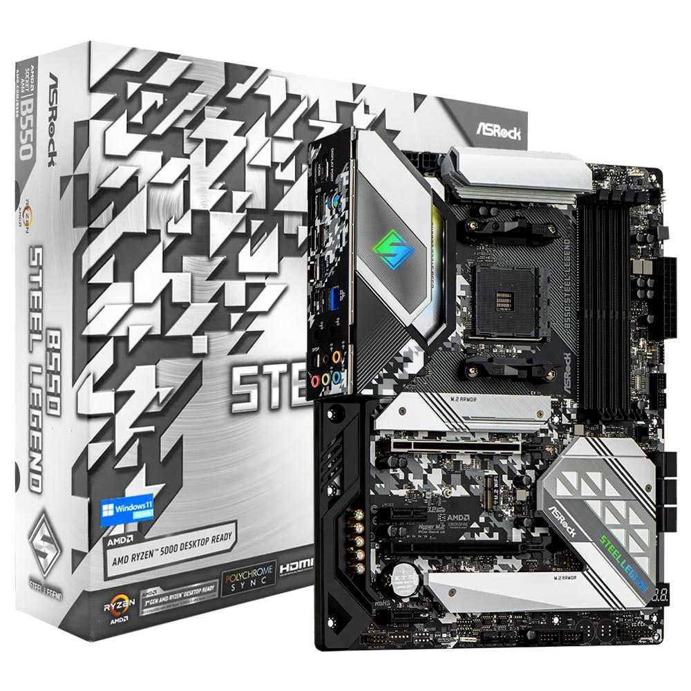 Placa Mãe ASRock B550 Steel Legend Socket AM4 / DDR4 