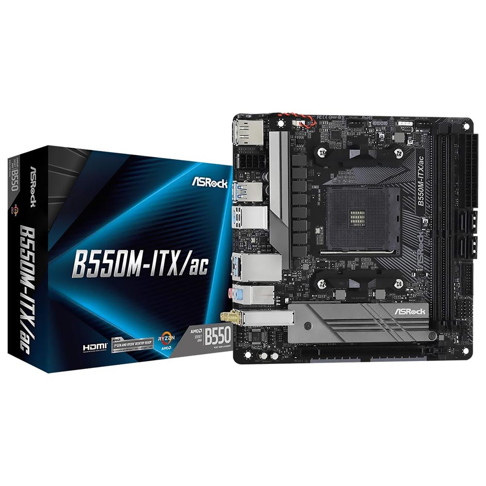 Placa Mãe ASRock B550M-ITX/AC Socket AM4 / DDR4