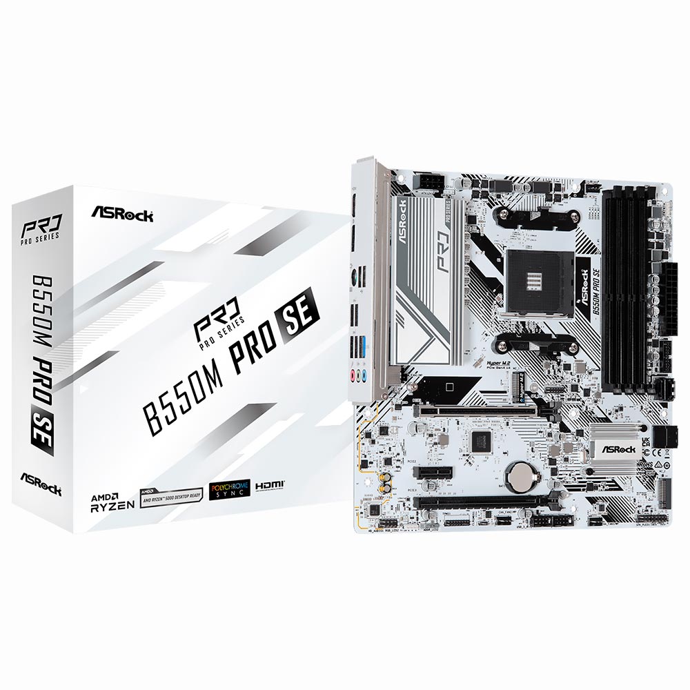 Placa Mãe ASRock B550M Pro SE Socket AM4 / DDR4