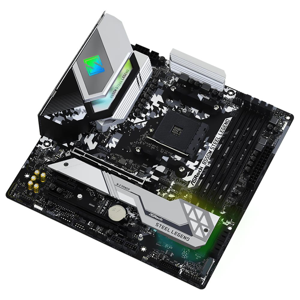 Placa Mãe ASRock B550M Steel Legend Socket AM4 / DDR4