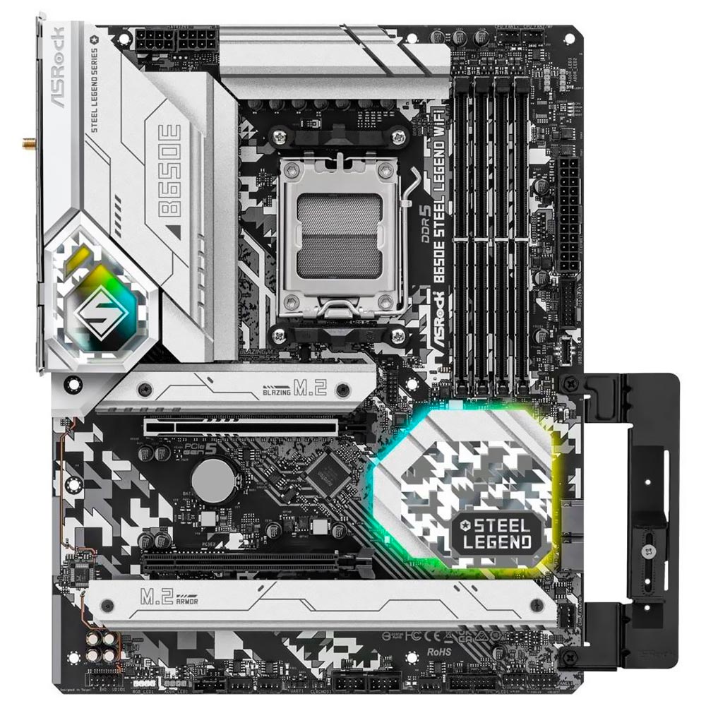 Placa Mãe ASRock B650E Steel Legend Wi-Fi Socket AM5 / DDR5