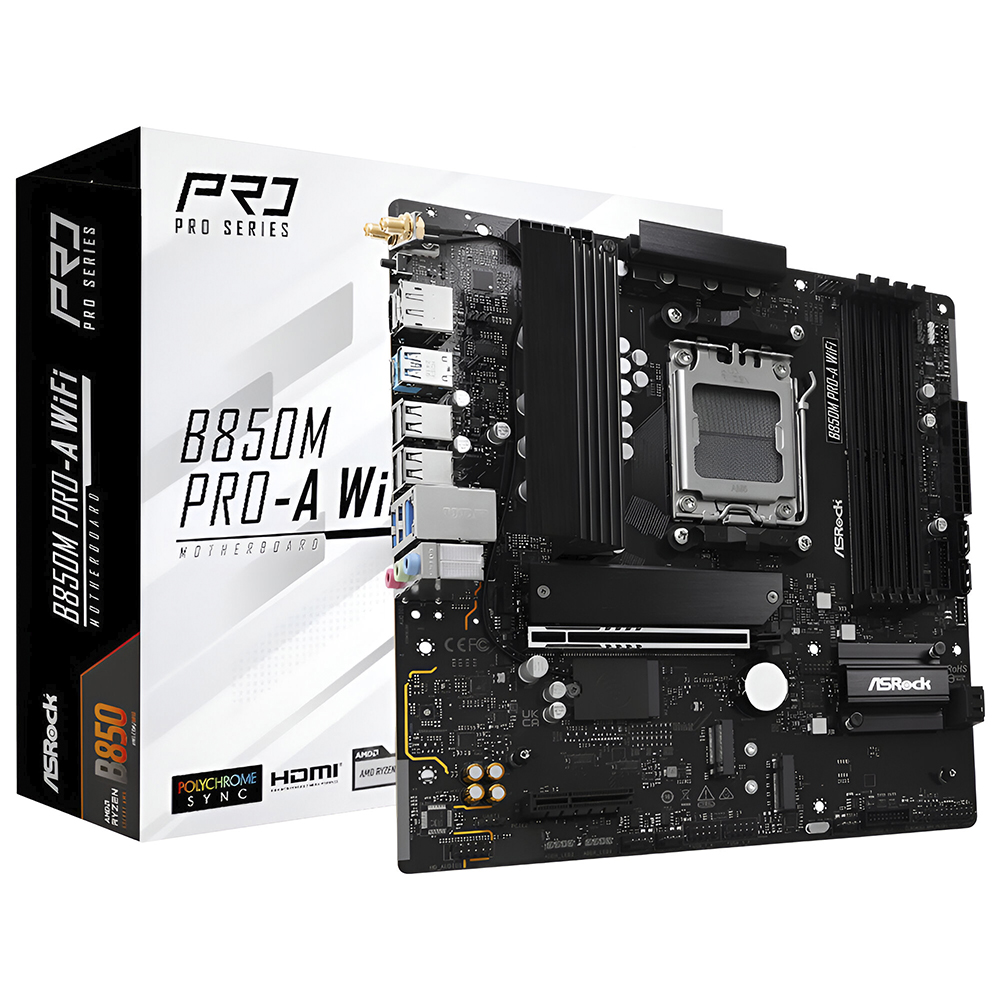 Placa Mãe ASRock B850M Pro-A Wi-Fi Socket AM5 / DDR5