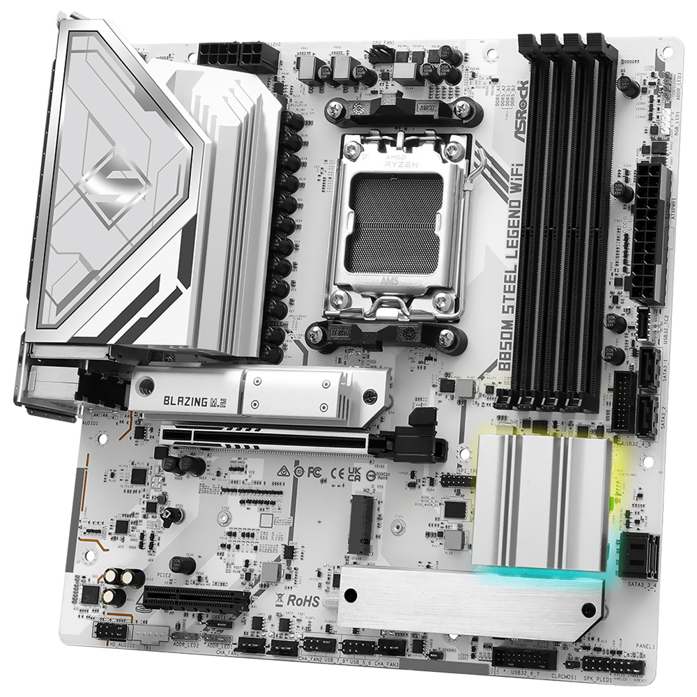 Placa Mãe ASRock B850M Steel Legend Wi-Fi Socket AM5 / DDR5