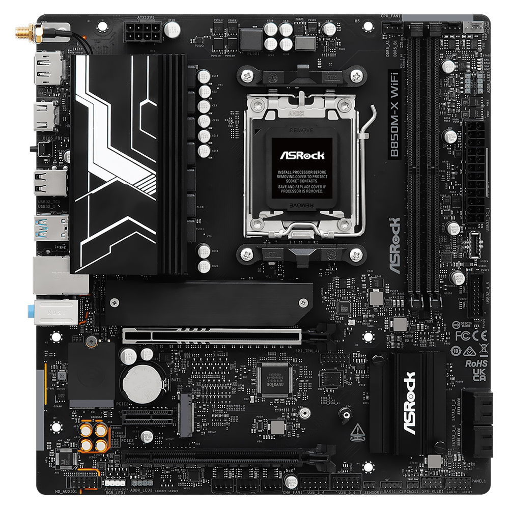Placa Mãe ASRock B850M-X Wi-Fi Socket AM5 / DDR5