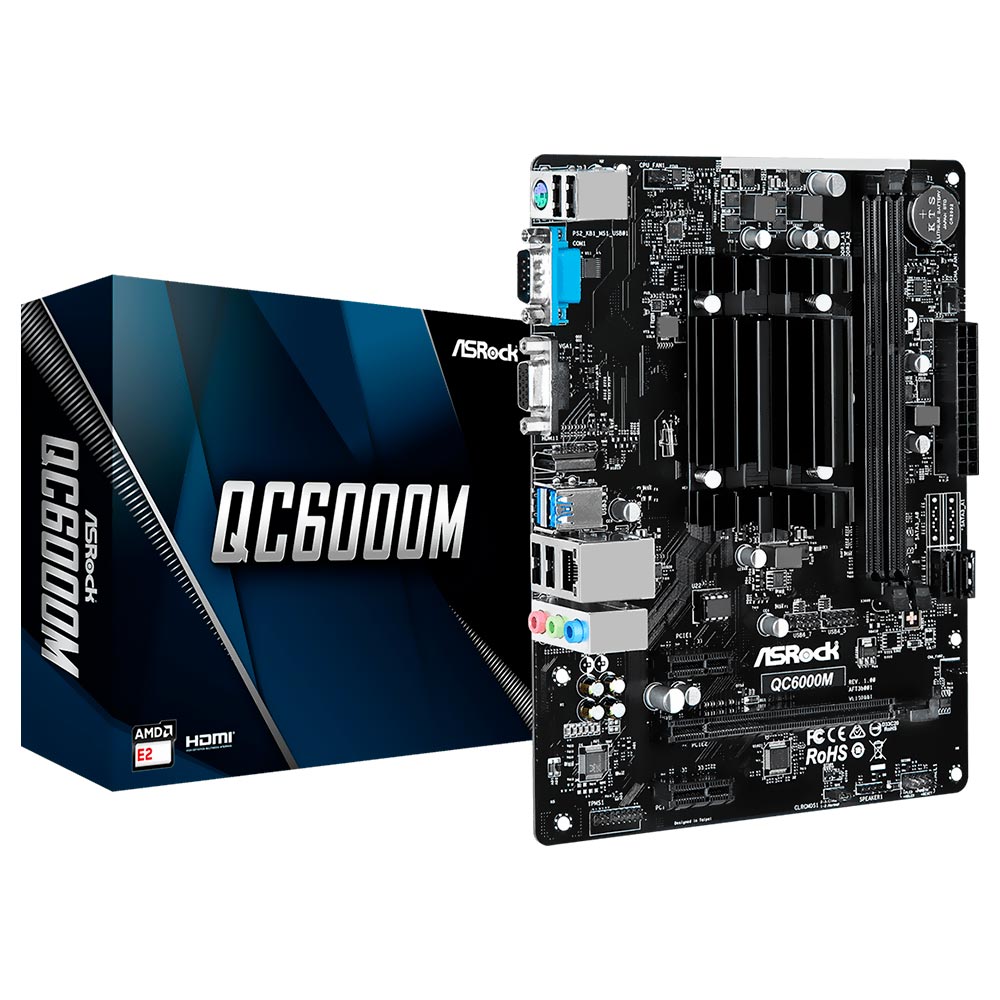 Placa Mãe ASRock QC6000M + CPU AMD E2-6110 VGA / DDR3