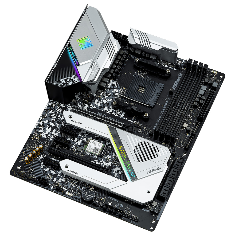 Placa Mãe ASRock X570 Steel Legend Wi-Fi ax Socket AM4 / DDR4 