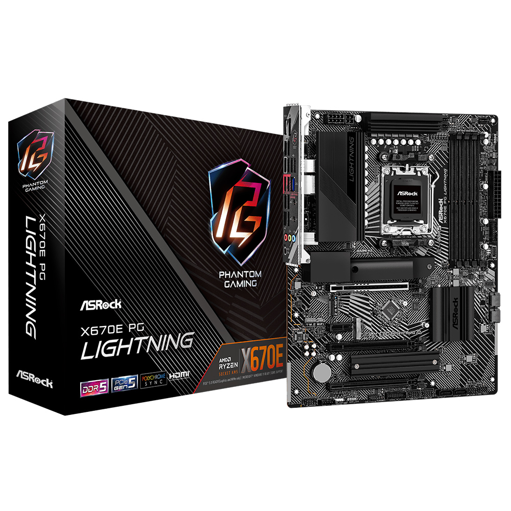 Placa Mãe ASRock X670E PG Lightning Socket AM5 / DDR5