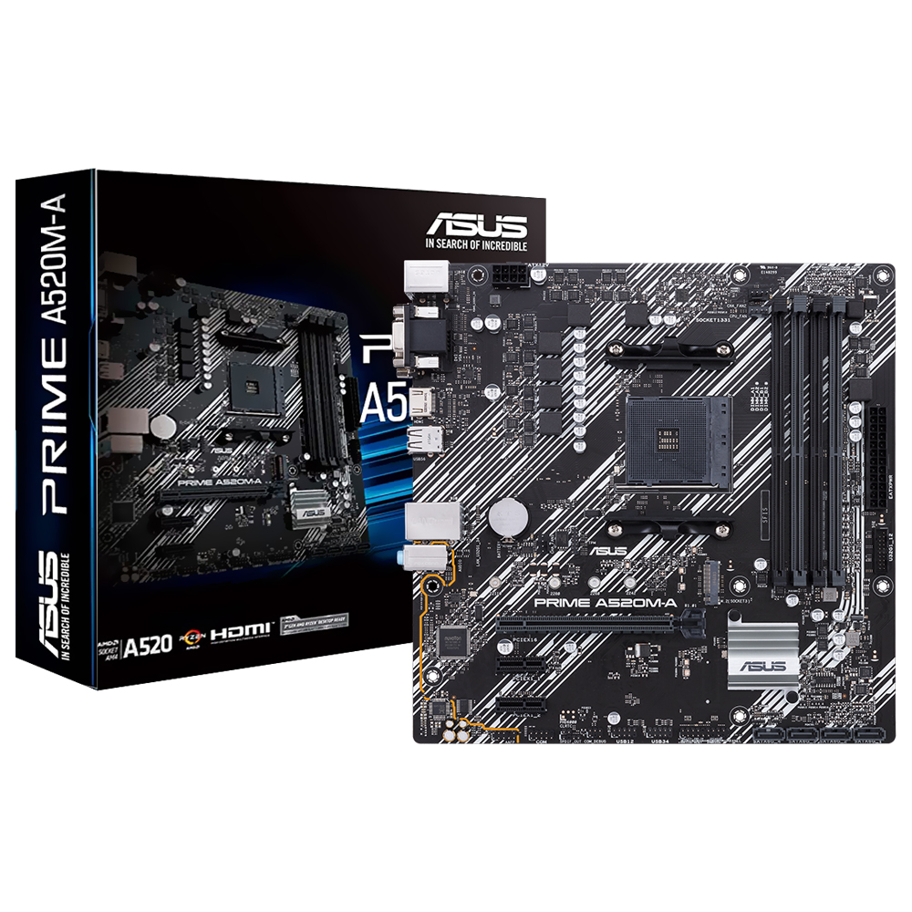 Placa Mãe ASUS Prime A520M-A II Socket AM4 / VGA / DDR4