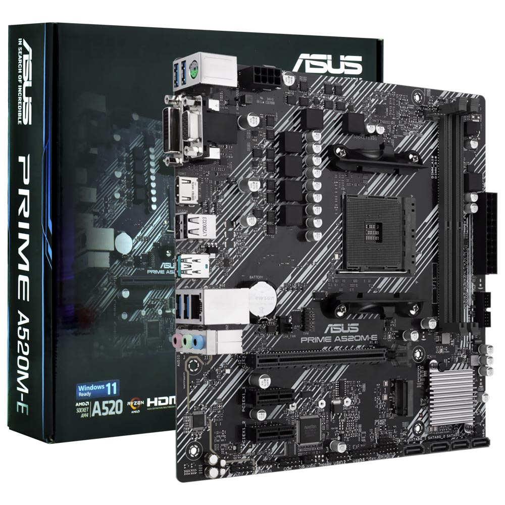 Placa Mãe ASUS Prime A520M-E Socket AM4 / VGA / DDR4 