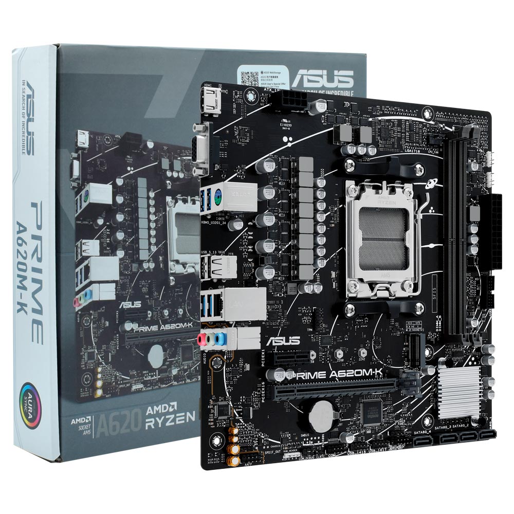 Placa Mãe ASUS Prime A620M-K Socket AM5 / VGA / DDR5