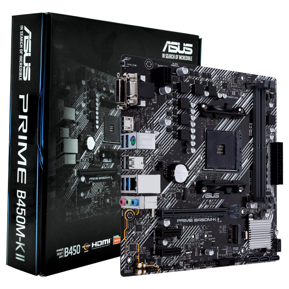 Placa Mãe ASUS Prime B450M-K II Socket AM4 / VGA / DDR4