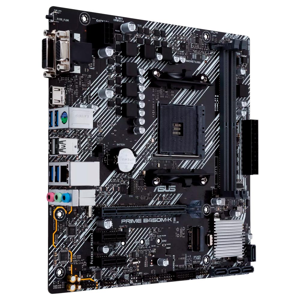 Placa Mãe ASUS Prime B450M-K II Socket AM4 / VGA / DDR4