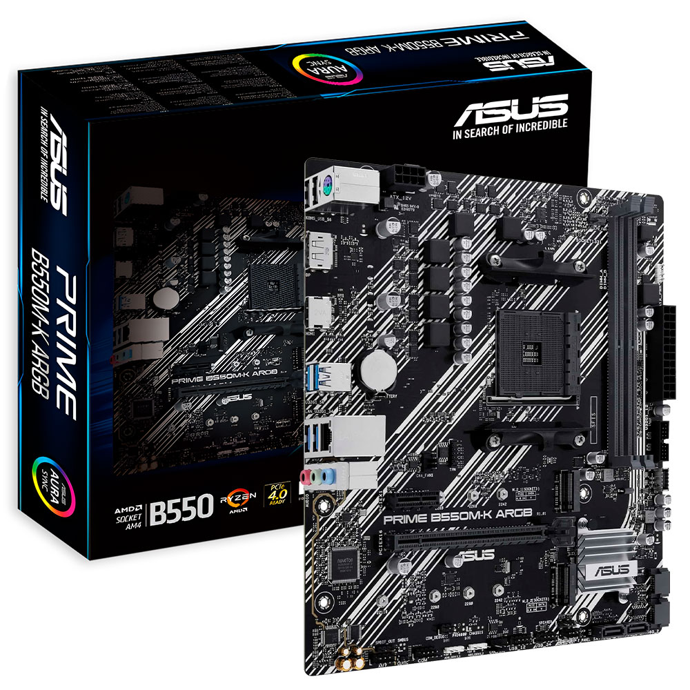 Placa Mãe ASUS Prime B550M-K ARGB Socket AM4 / DDR4