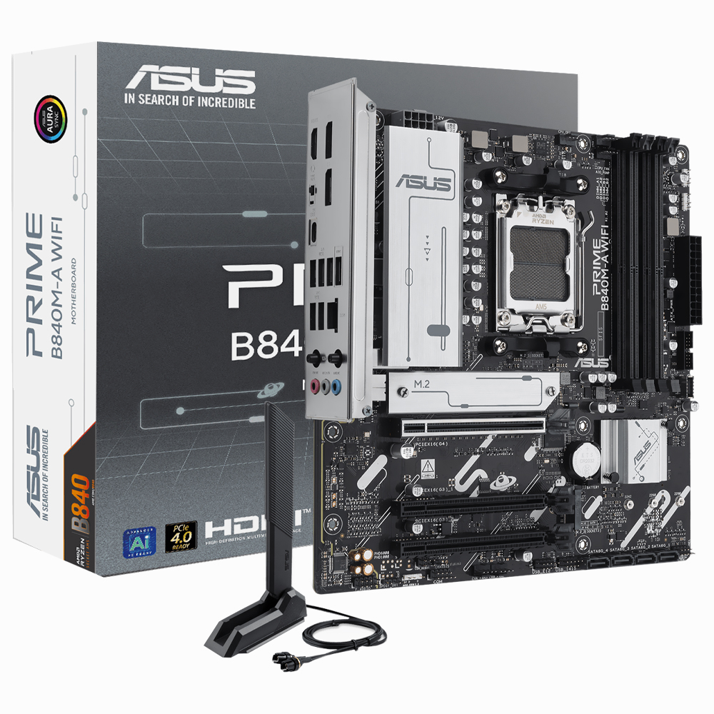 Placa Mãe ASUS Prime B840M-A Wi-Fi Socket AM5 / DDR5