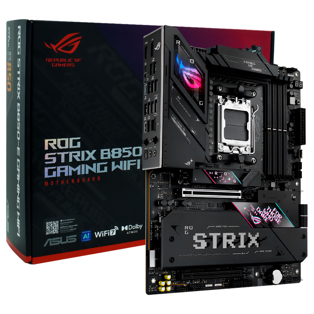 Placa Mãe ASUS ROG Strix B850-E Gaming Wi-Fi Socket AM5 / DDR5