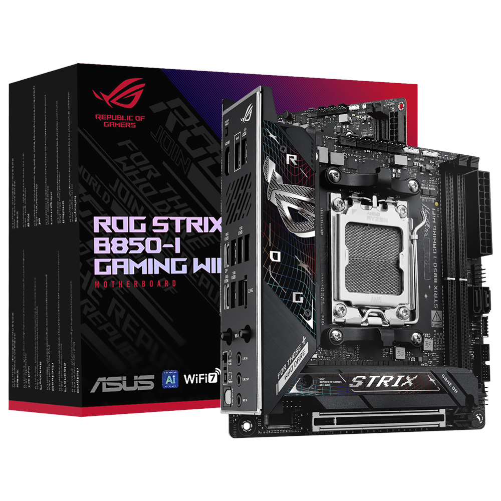 Placa Mãe ASUS ROG Strix B850-I Gaming Wi-Fi Socket AM5 / DDR5