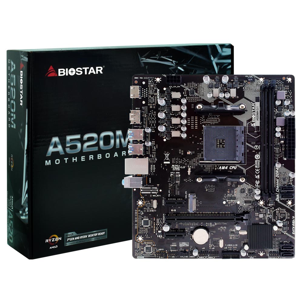 Placa Mãe Biostar A520MH 3.1 Socket AM4 / DDR4