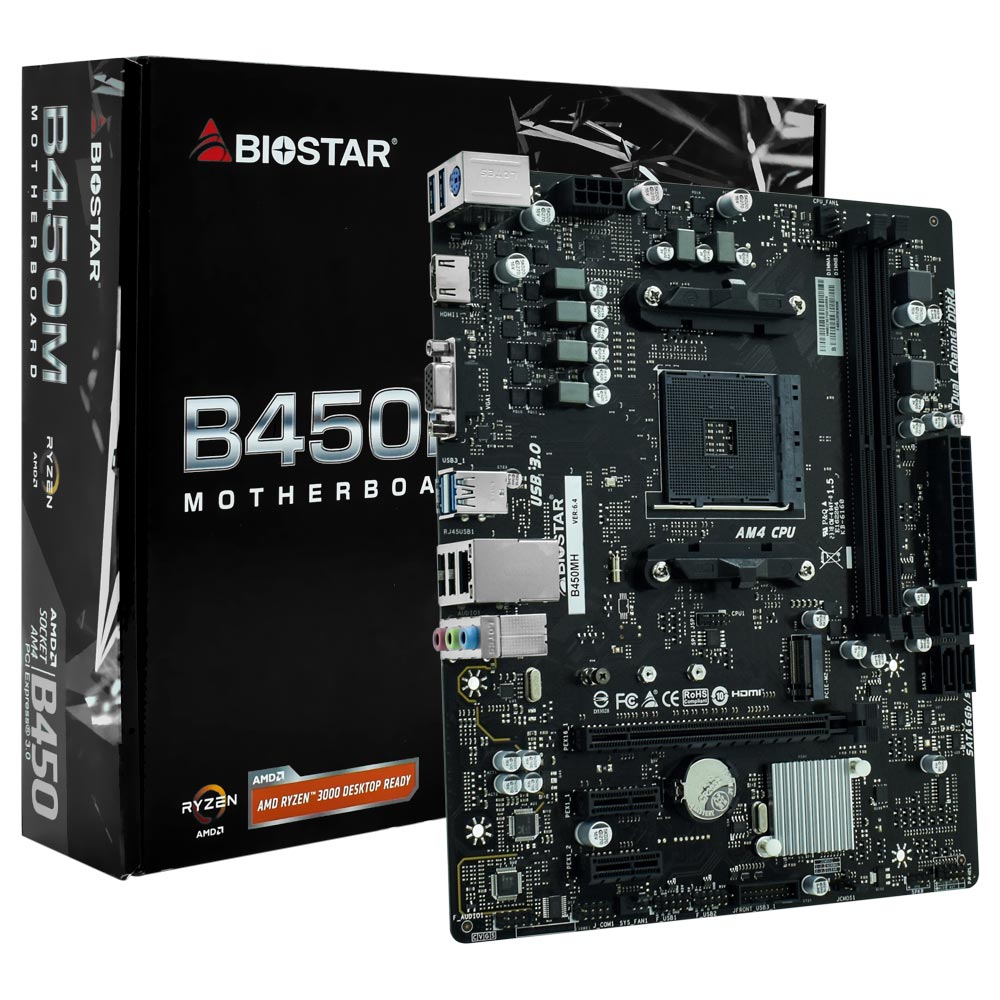 Placa Mãe Biostar B450MH Socket AM4 / VGA / DDR4 