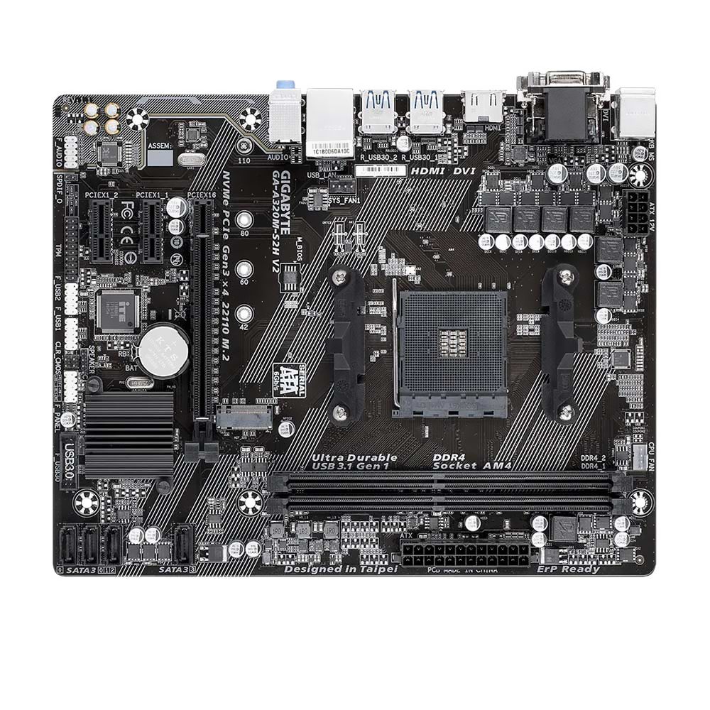 Placa Mãe Gigabyte A320MS2H V2 Socket AM4 / VGA / DDR4 no Paraguai
