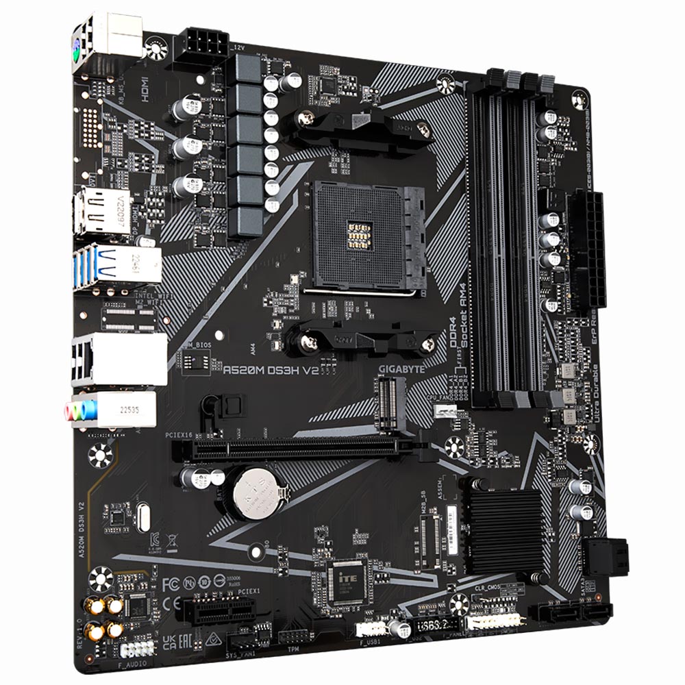 Placa Mãe Gigabyte A520M DS3H V2 Socket AM4 / DDR4